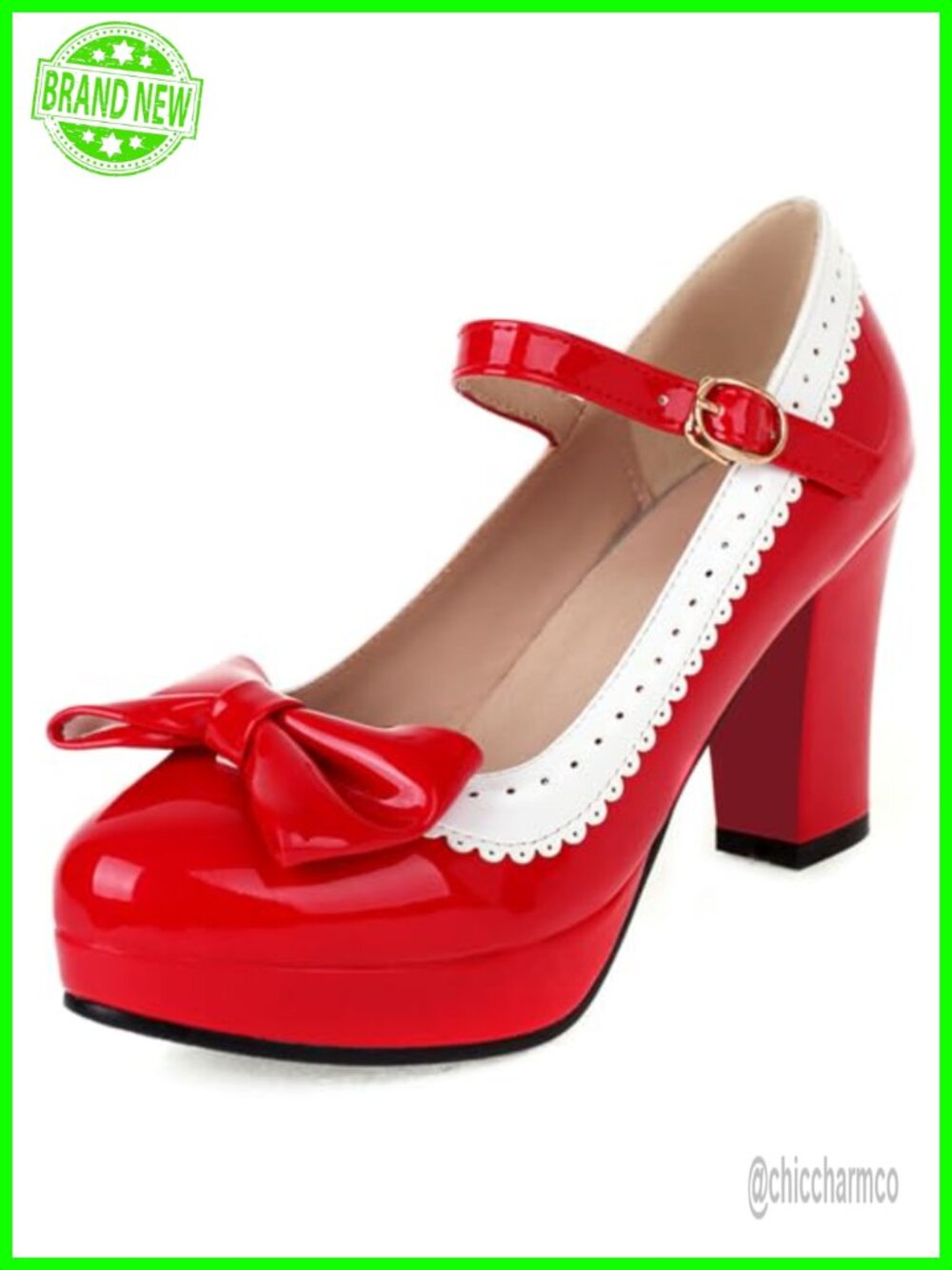 Lolita Bow Platform High Heel Women Rockabilly Mary Jane Block Heel Pumps